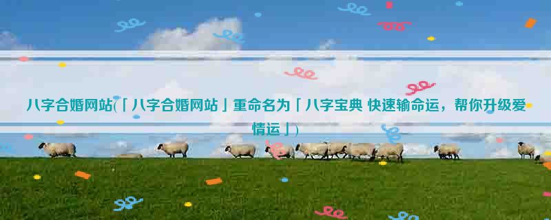 八字合婚网站(「八字合婚网站」重命名为「八字宝典 快速输命运，帮你升级爱情运」)