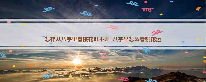 怎样从八字里看桃花旺不旺_八字里怎么看桃花运