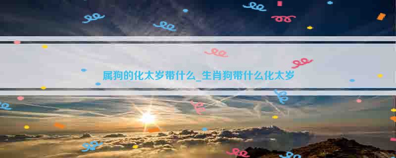 属狗的化太岁带什么_生肖狗带什么化太岁