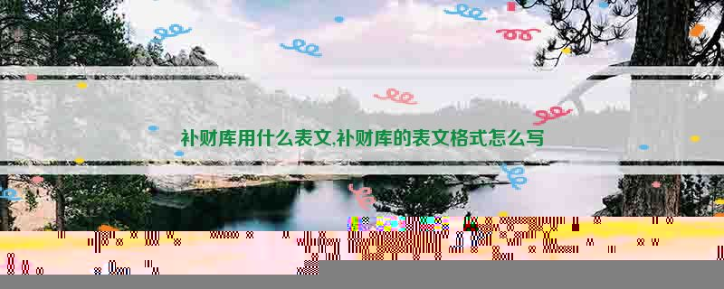 补财库用什么表文,补财库的表文格式怎么写