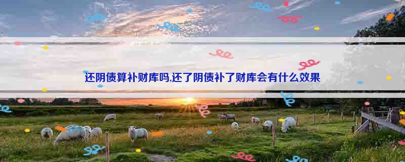 还阴债算补财库吗,还了阴债补了财库会有什么效果