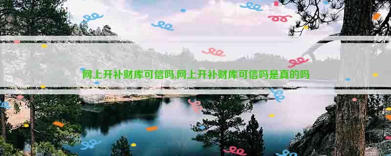 网上开补财库可信吗,网上开补财库可信吗是真的吗