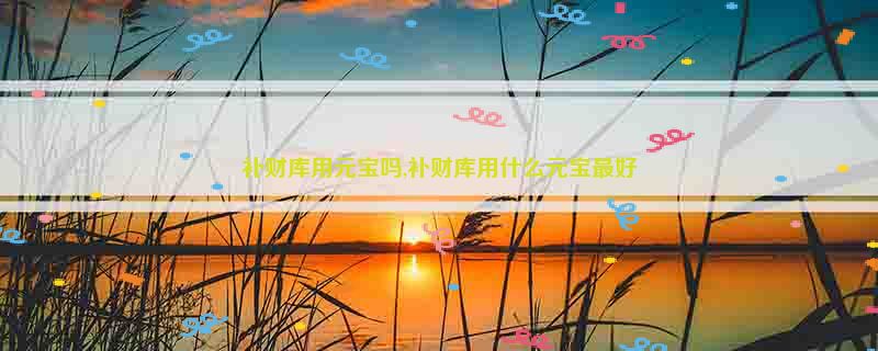 补财库用元宝吗,补财库用什么元宝最好