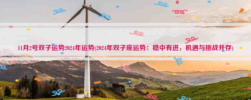 11月2号双子运势2024年运势(2024年双子座运势：稳中有进，机遇与挑战并存)