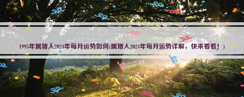 1995年属猪人2024年每月运势如何(属猪人2024年每月运势详解，快来看看！)