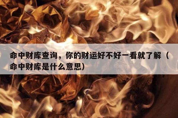 命中财库查询，你的财运好不好一看就了解（命中财库是什么意思）