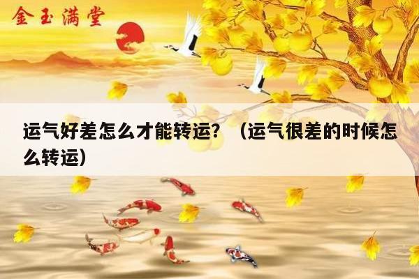 运气好差怎么才能转运？（运气很差的时候怎么转运）