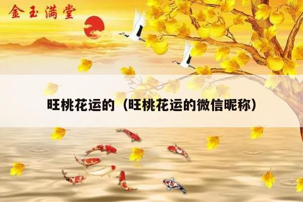 旺桃花运的（旺桃花运的微信昵称）